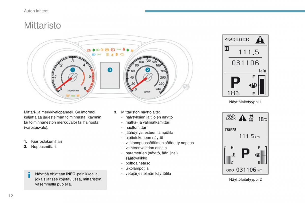 Peugeot 4008 omistajan kasikirja / page 14