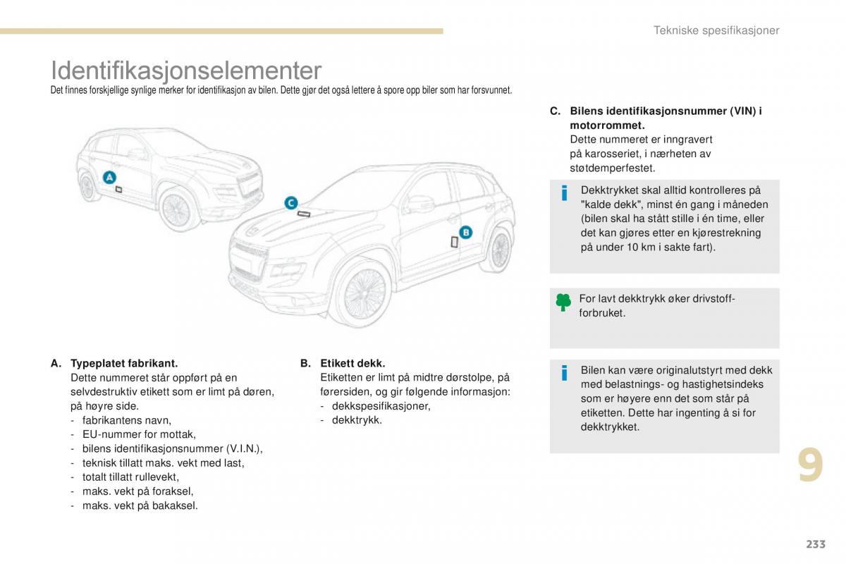 Peugeot 4008 bruksanvisningen / page 235