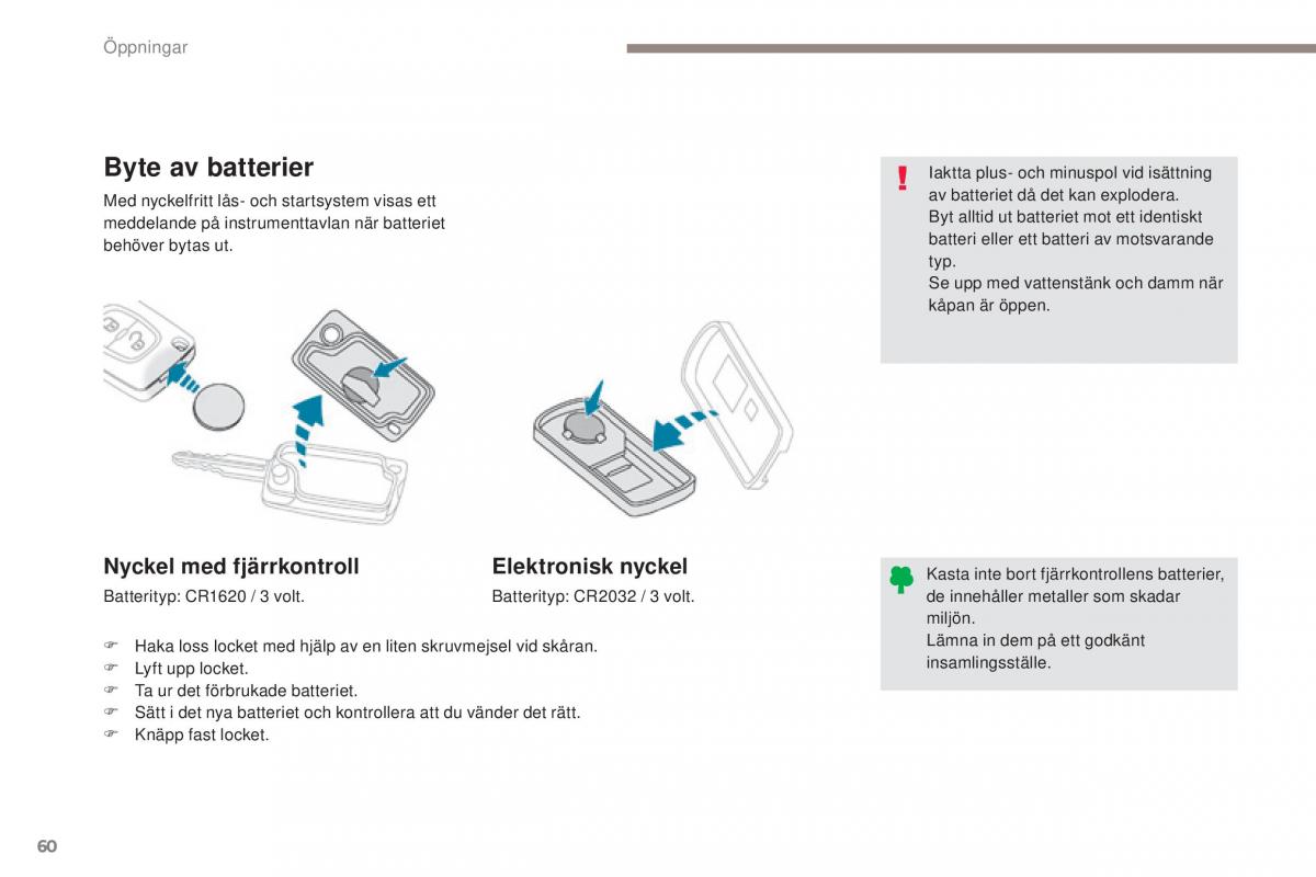 Peugeot 4008 instruktionsbok / page 62