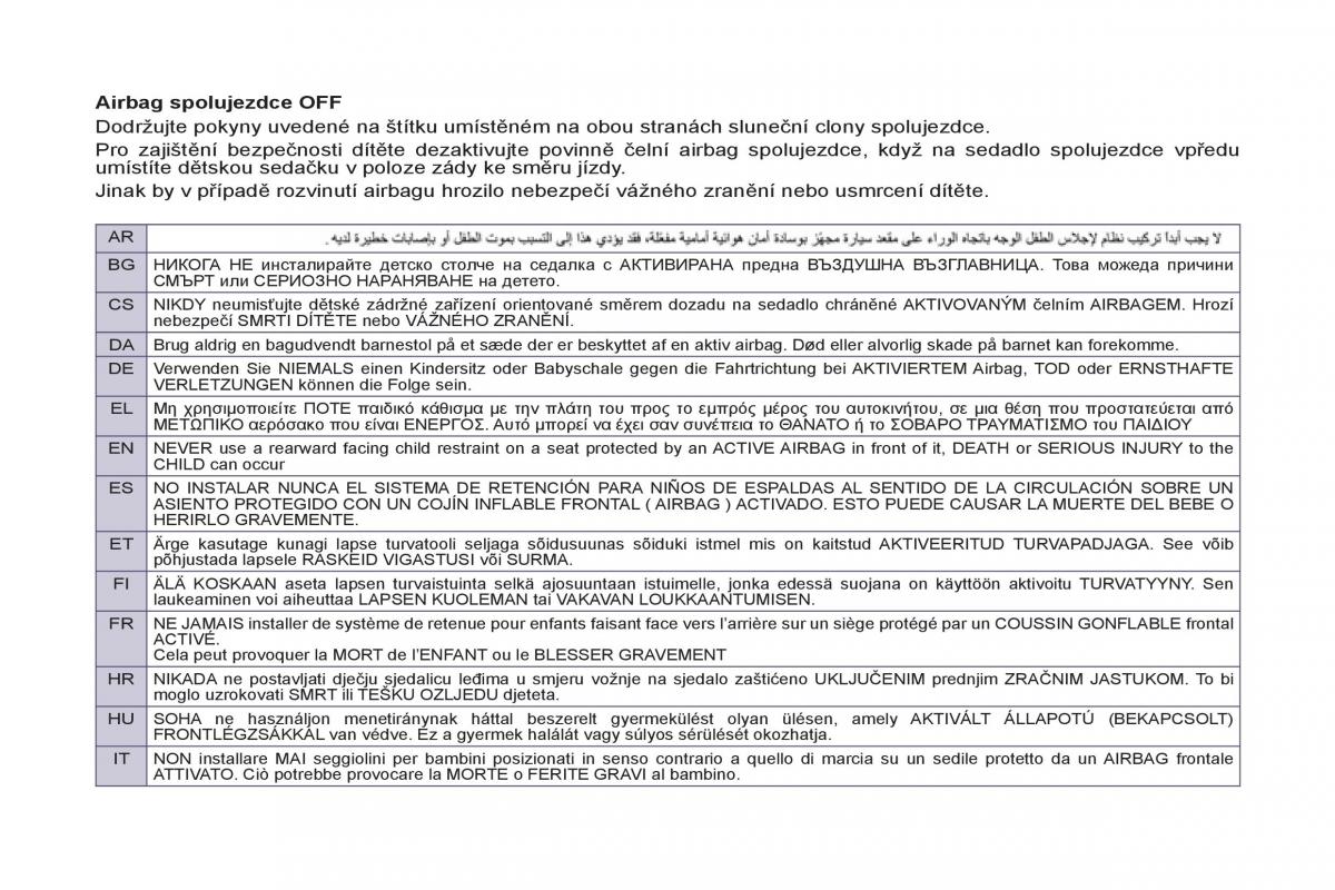Peugeot 807 navod k obsludze / page 231