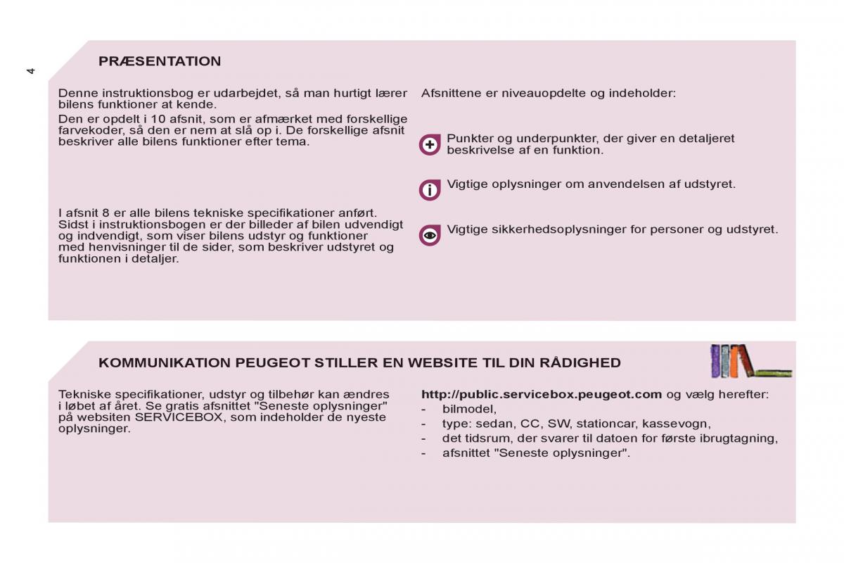 Peugeot 807 Bilens instruktionsbog / page 6