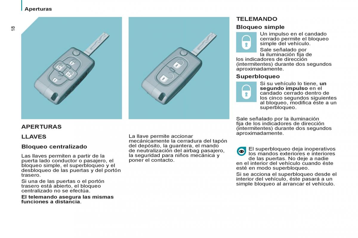 Peugeot 807 manual del propietario / page 20