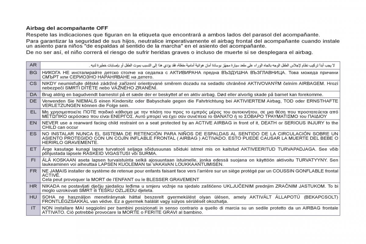 Peugeot 807 manual del propietario / page 231