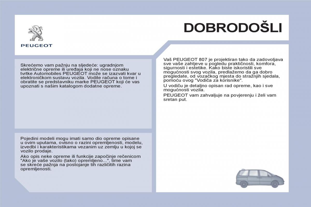 Peugeot 807 vlasnicko uputstvo / page 3