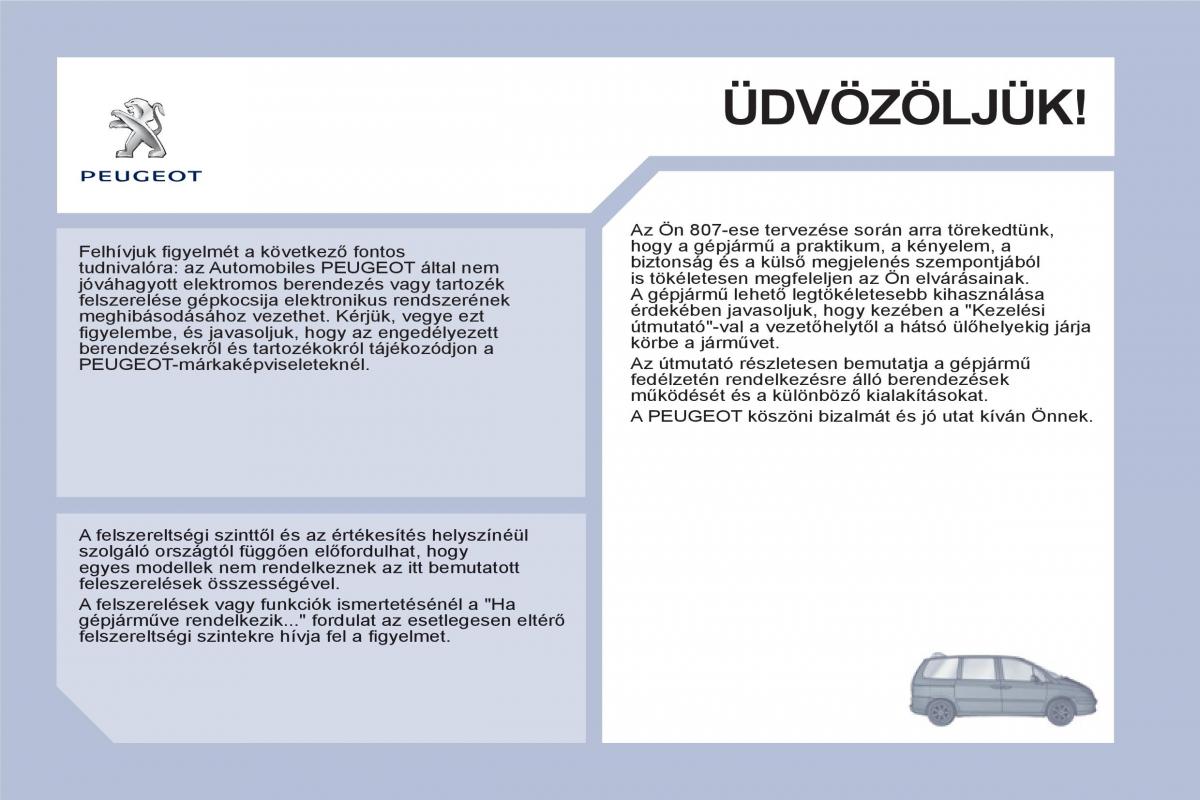 Peugeot 807 Kezelesi utmutato / page 3