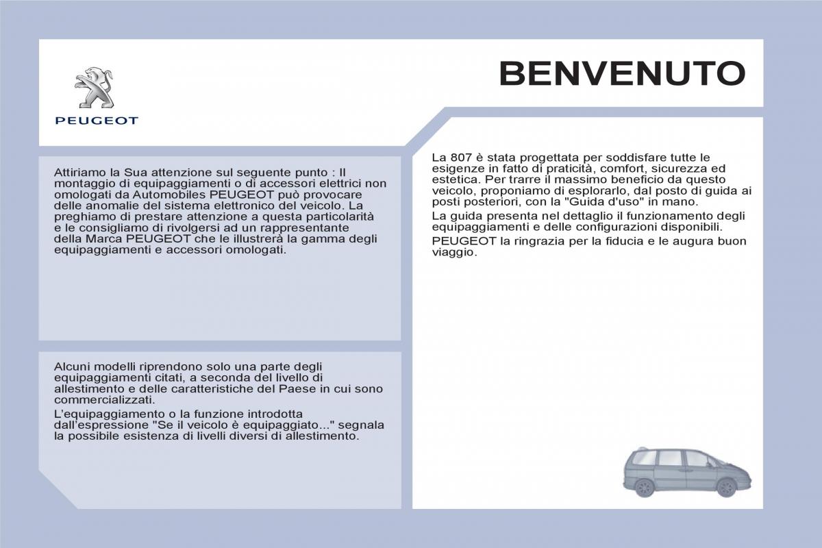 Peugeot 807 manuale del proprietario / page 3