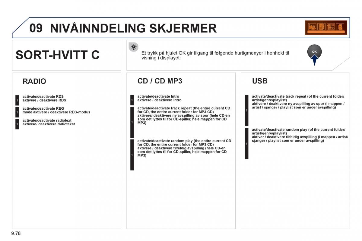 Peugeot 807 bruksanvisningen / page 218