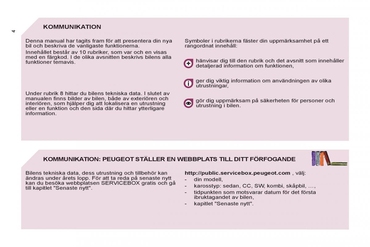 Peugeot 807 instruktionsbok / page 6