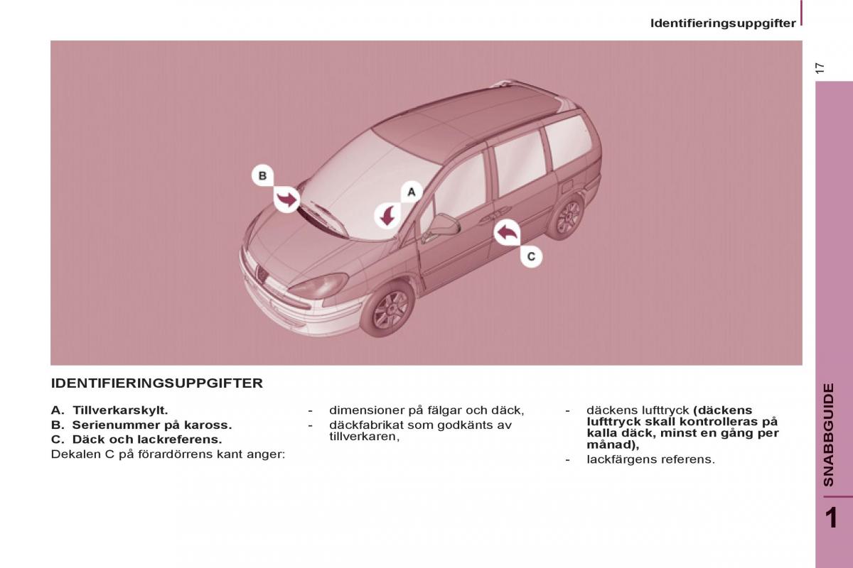 Peugeot 807 instruktionsbok / page 19