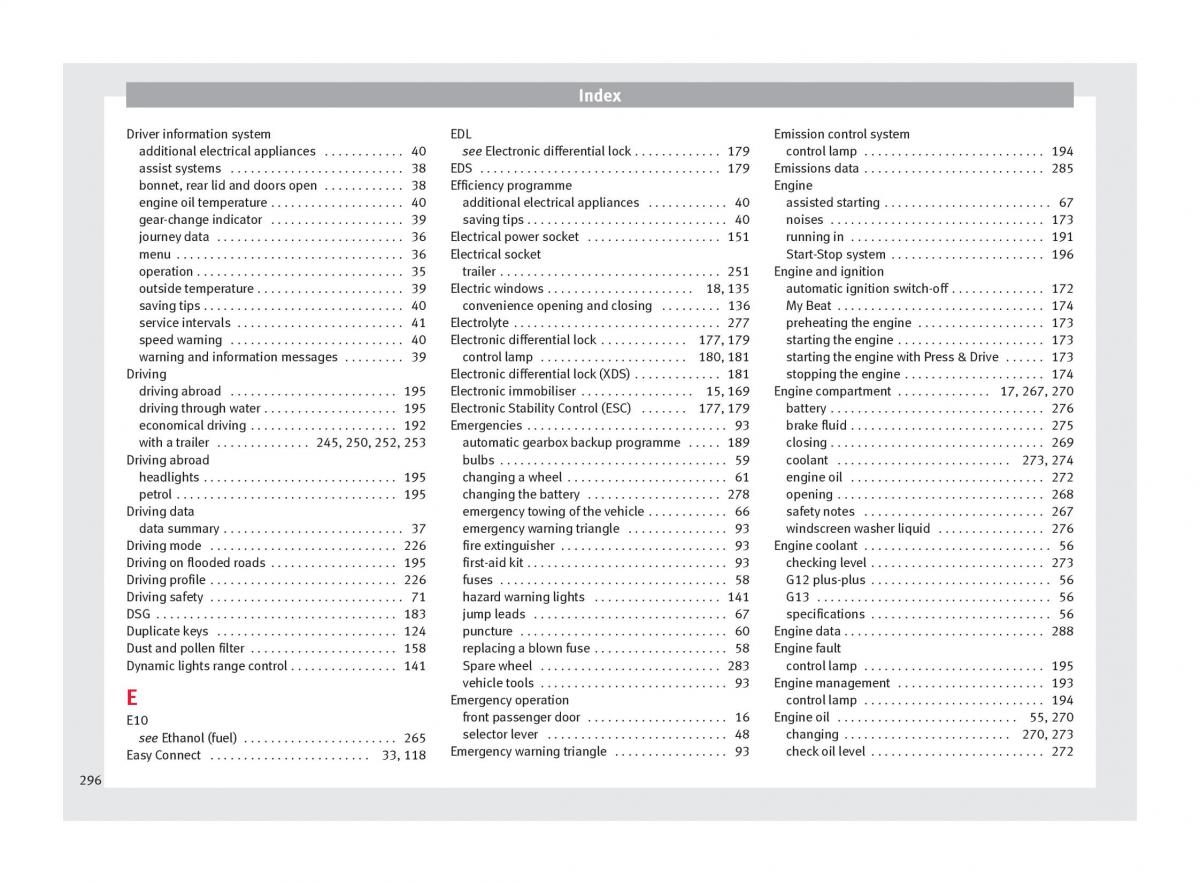 Seat Arona owners manual / page 298