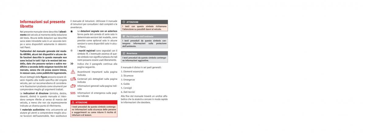 Seat Arona manuale del proprietario / page 2