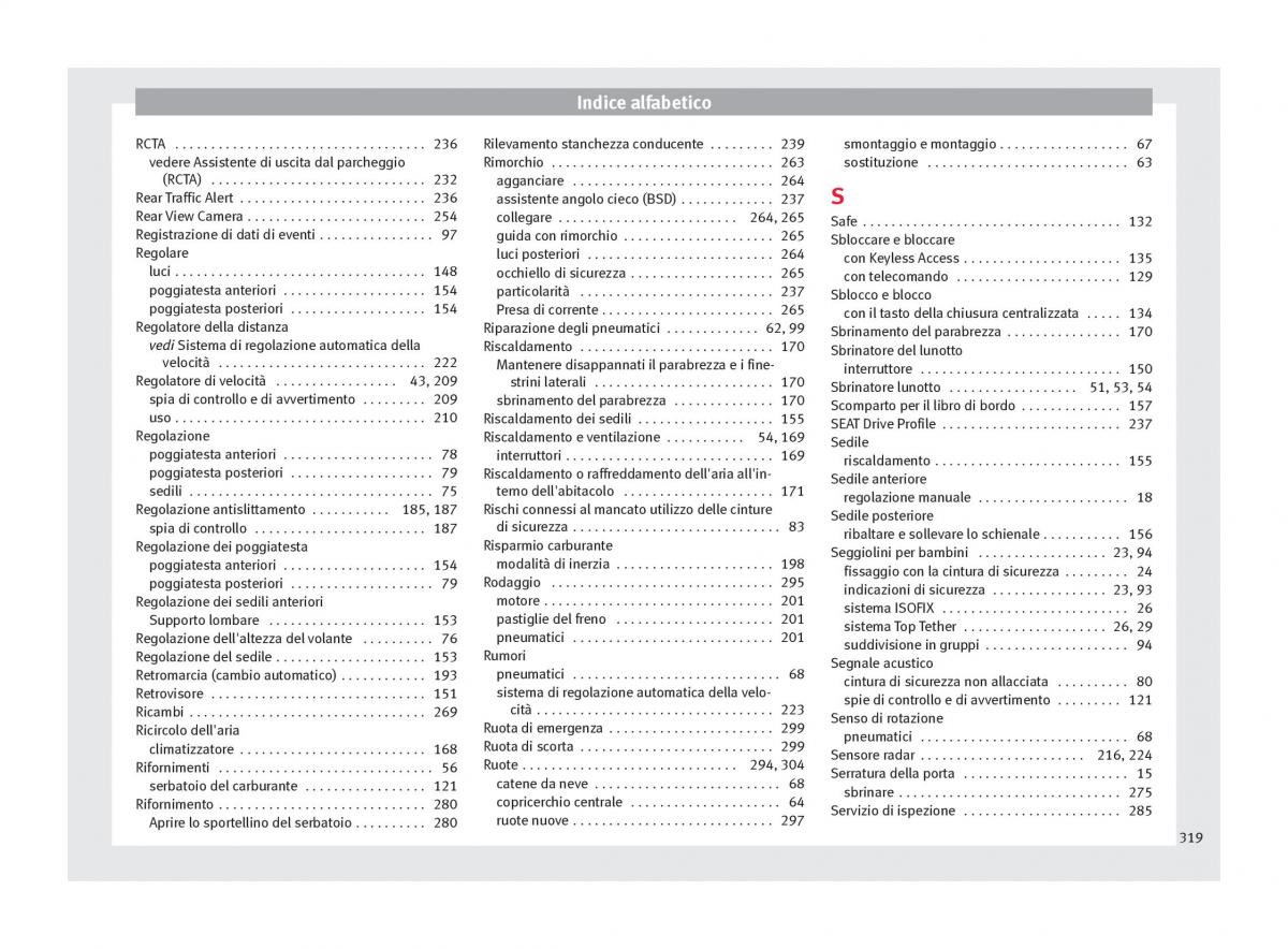 Seat Arona manuale del proprietario / page 321