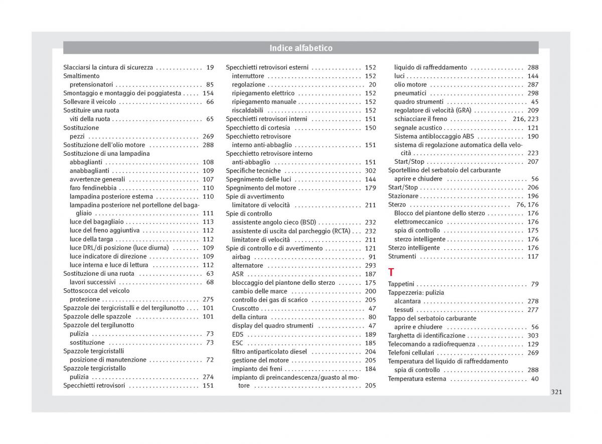 Seat Arona manuale del proprietario / page 323