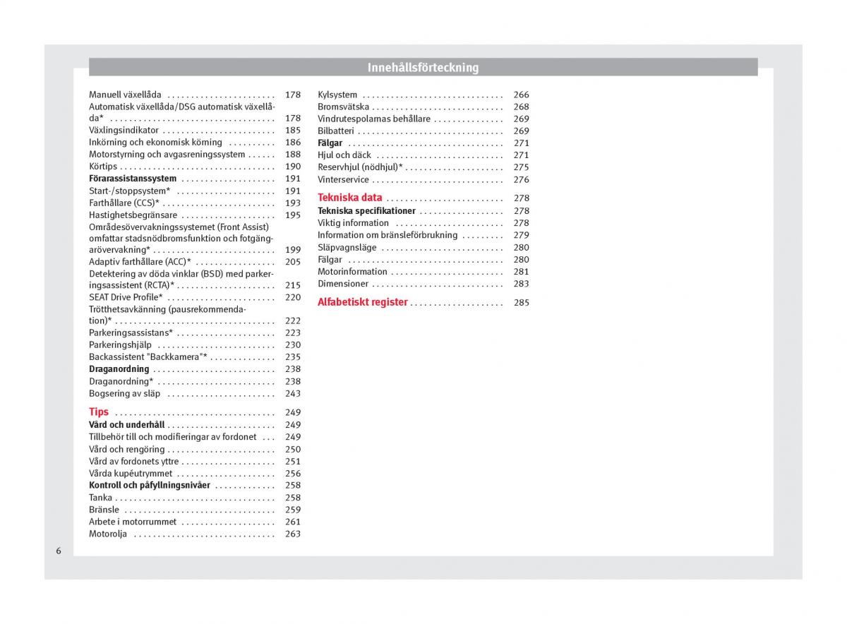 Seat Arona instruktionsbok / page 8