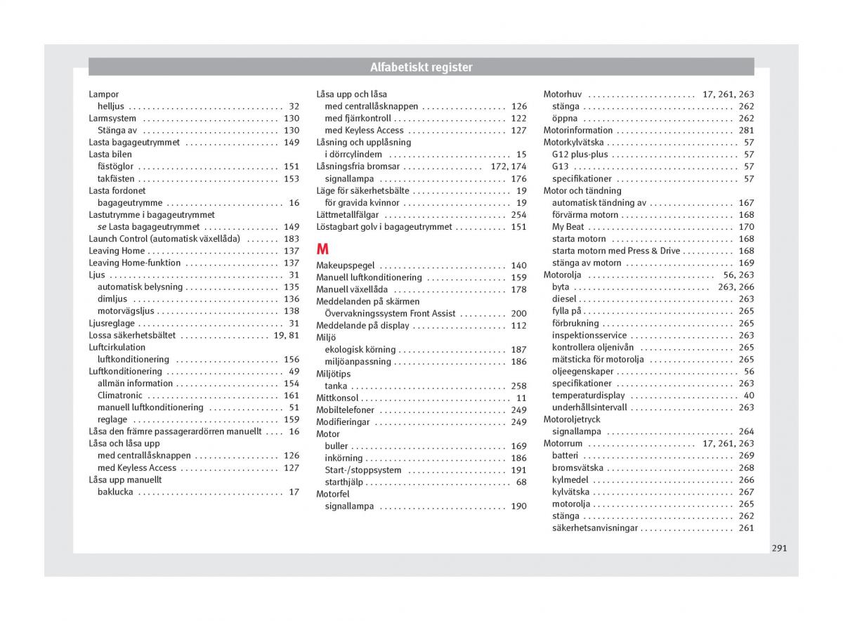 Seat Arona instruktionsbok / page 293