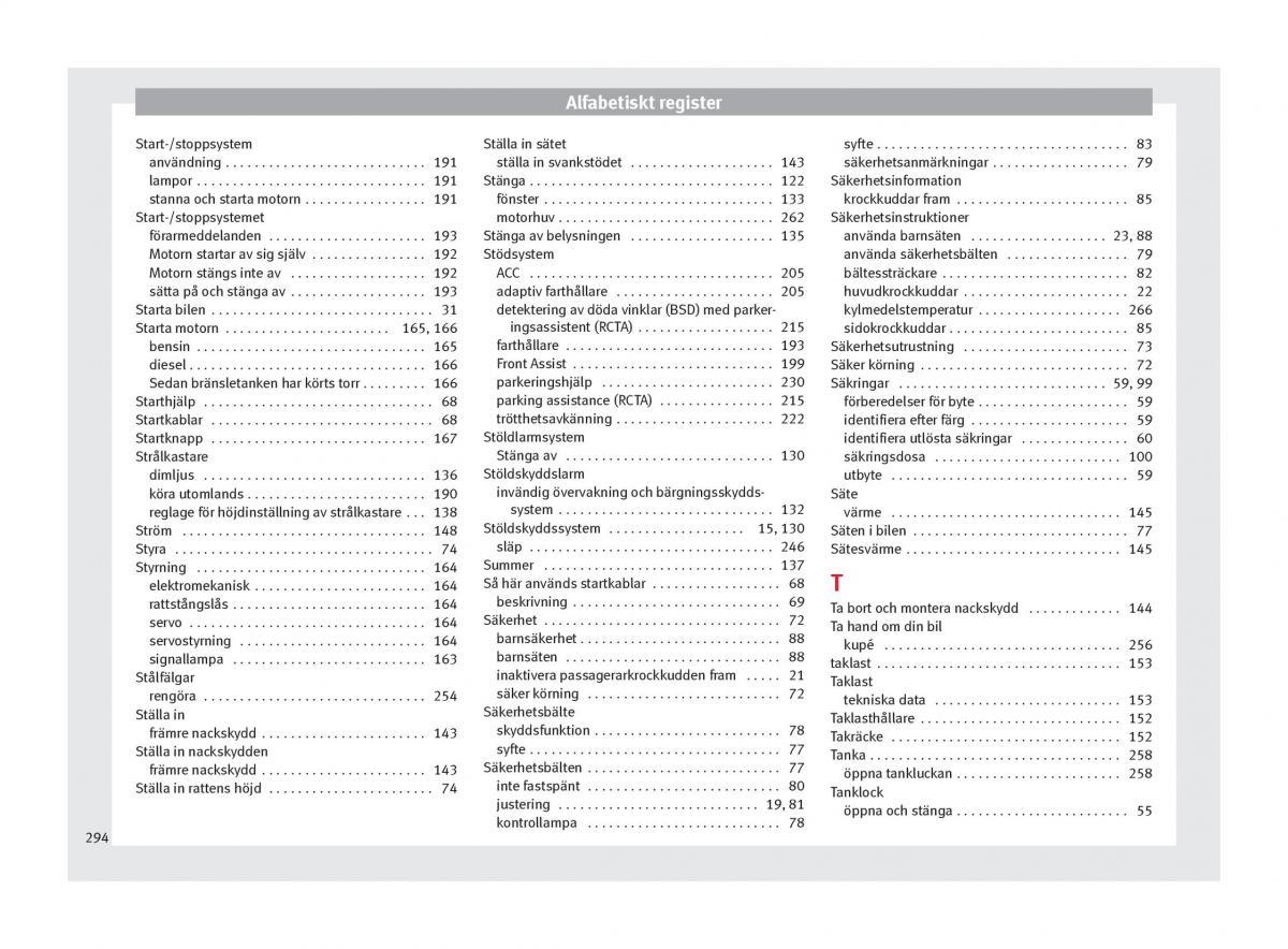 Seat Arona instruktionsbok / page 296