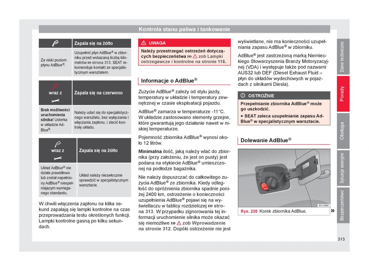 Seat Ateca instrukcja obslugi / page 315