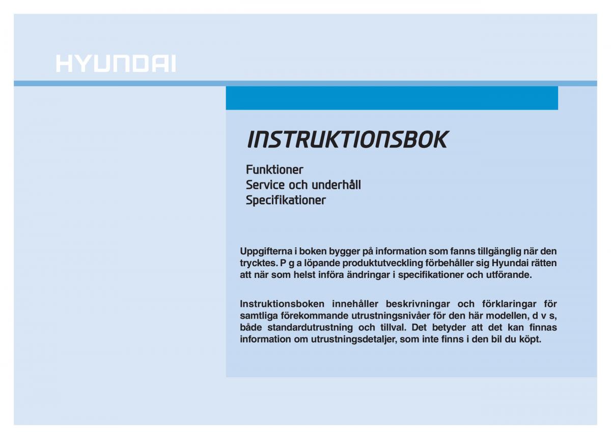 Hyundai Kona instruktionsbok / page 1