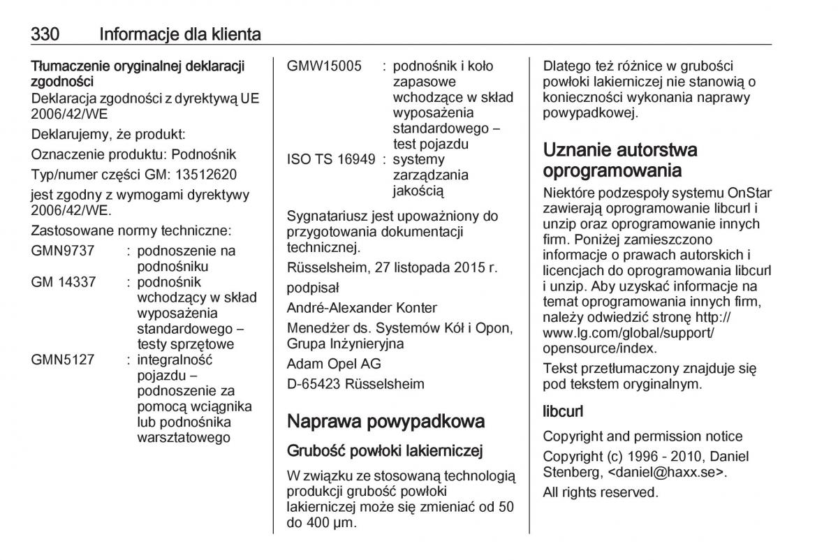 Opel Astra K V 5 instrukcja obslugi / page 332