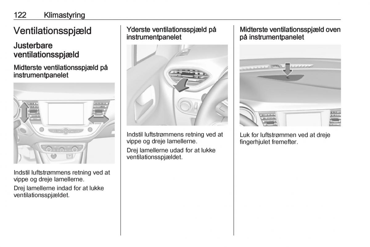 Opel Crossland X Bilens instruktionsbog / page 124