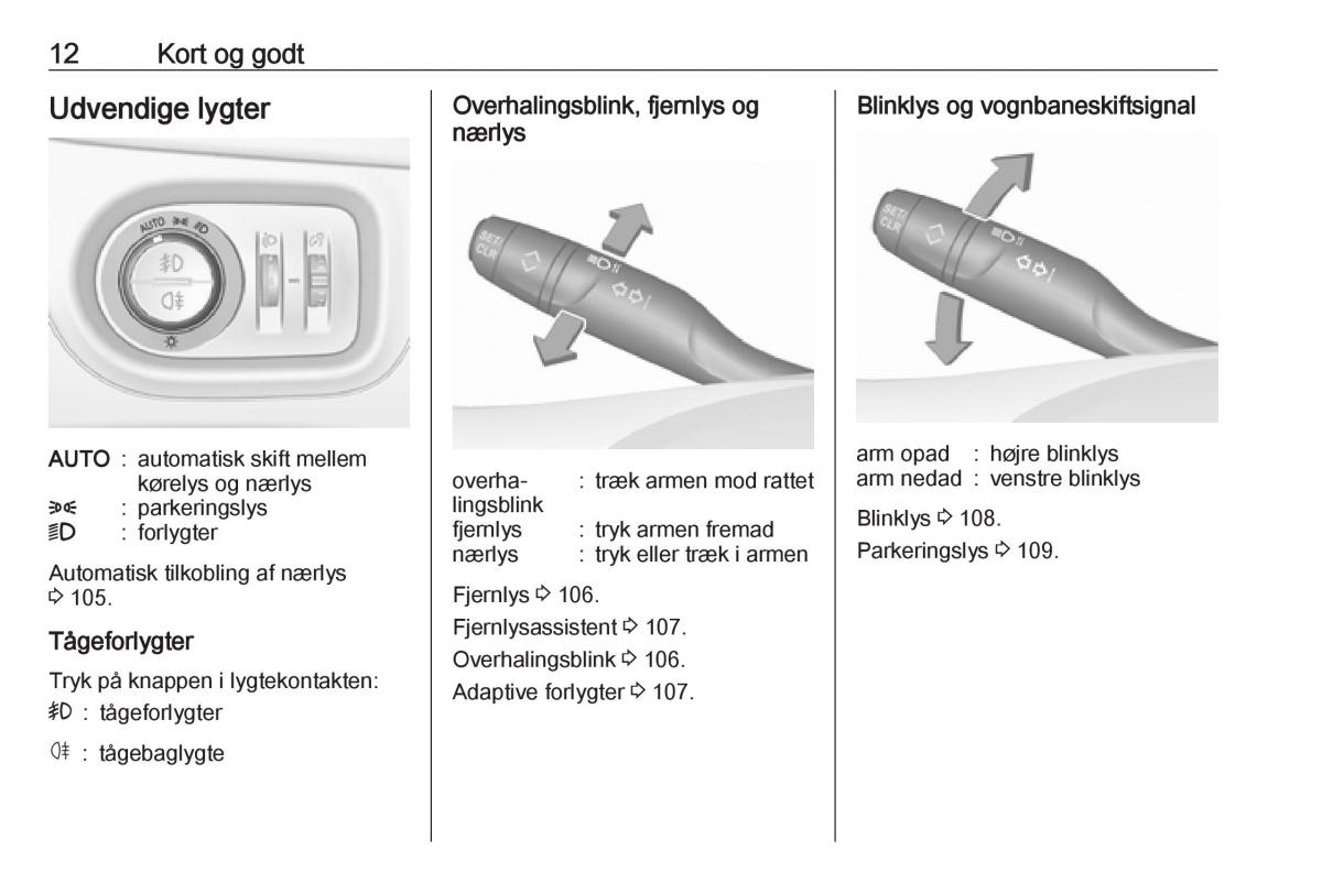 Opel Crossland X Bilens instruktionsbog / page 14