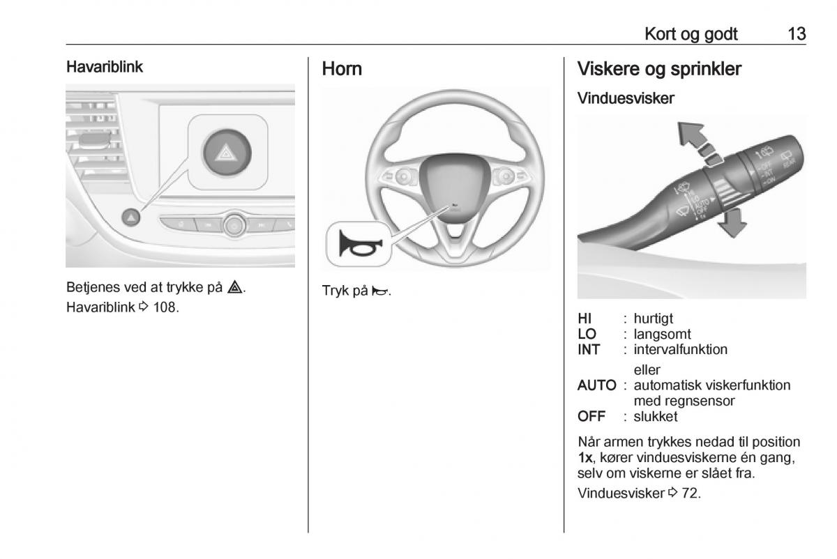 Opel Crossland X Bilens instruktionsbog / page 15