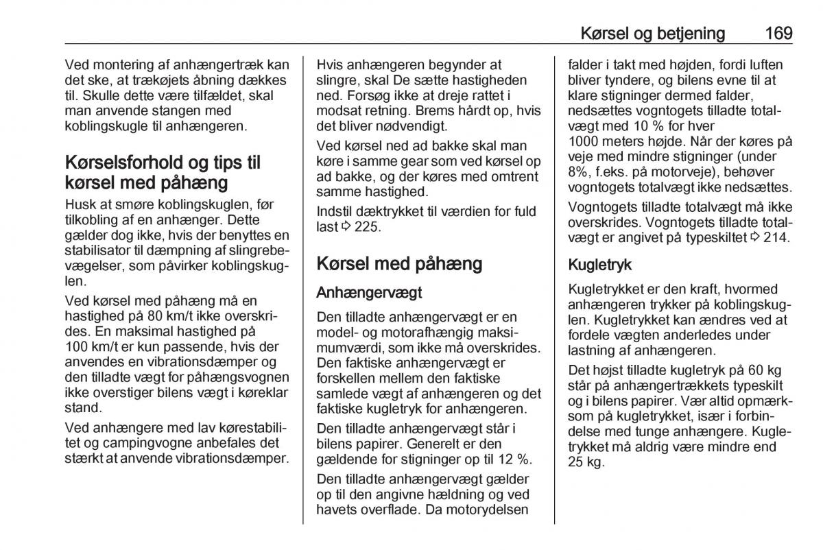 Opel Crossland X Bilens instruktionsbog / page 171