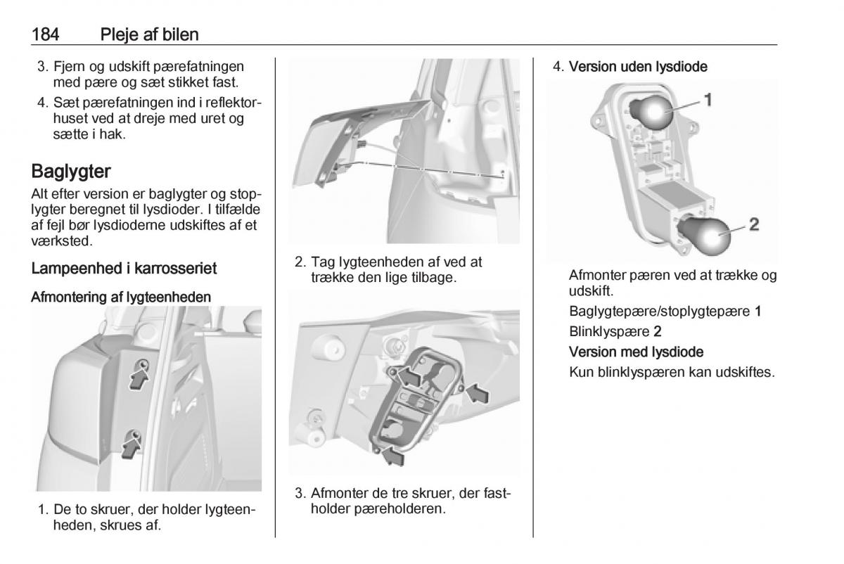 Opel Crossland X Bilens instruktionsbog / page 186