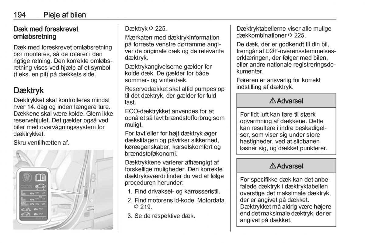 Opel Crossland X Bilens instruktionsbog / page 196