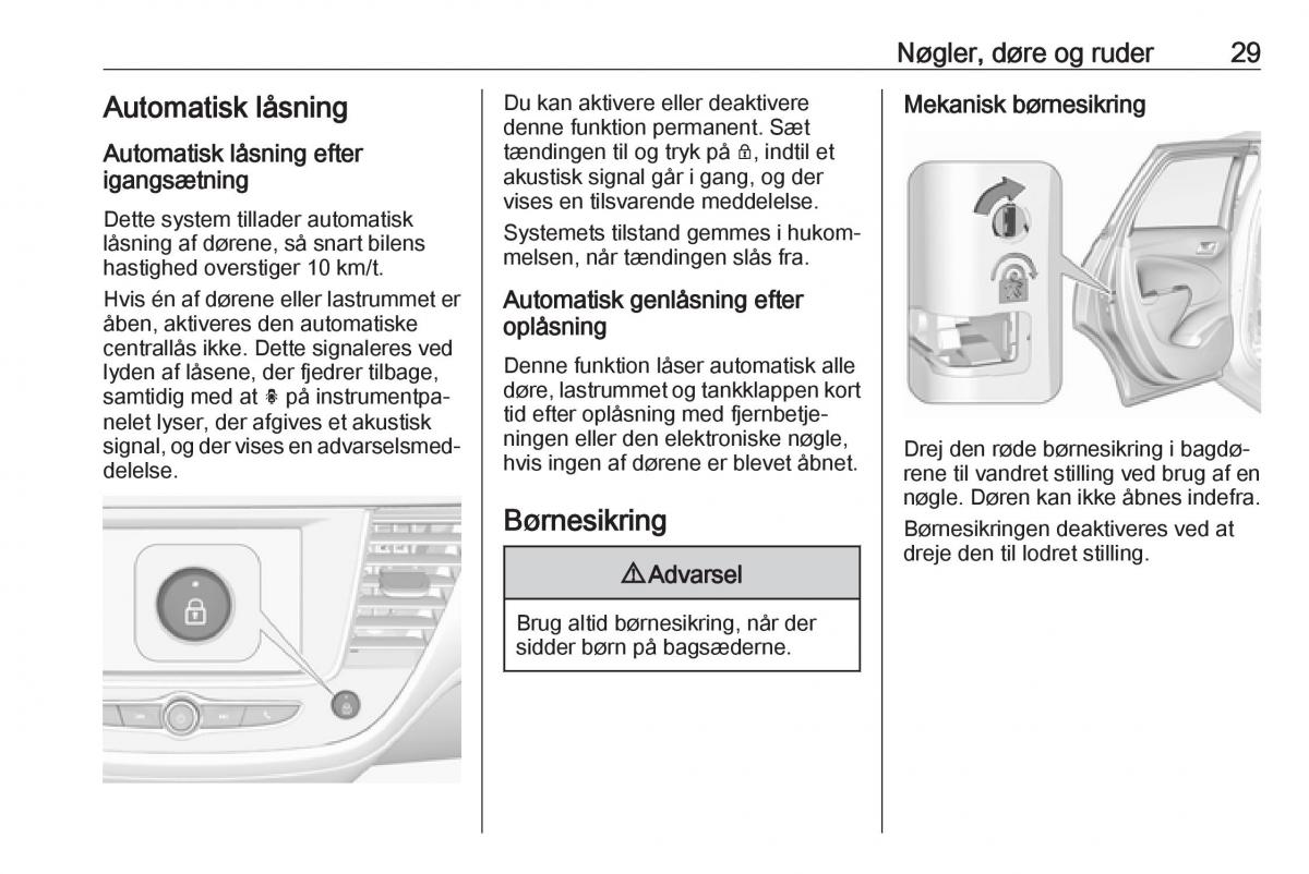 Opel Crossland X Bilens instruktionsbog / page 31