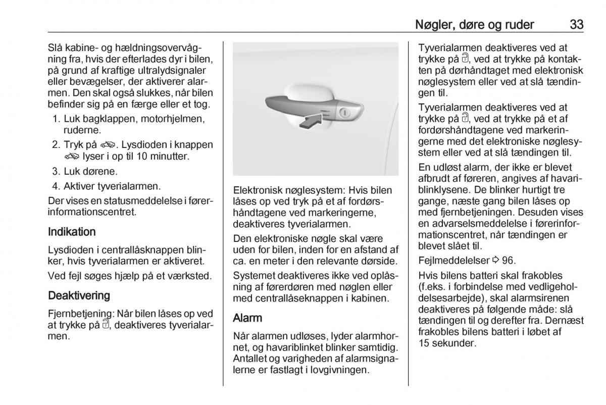 Opel Crossland X Bilens instruktionsbog / page 35