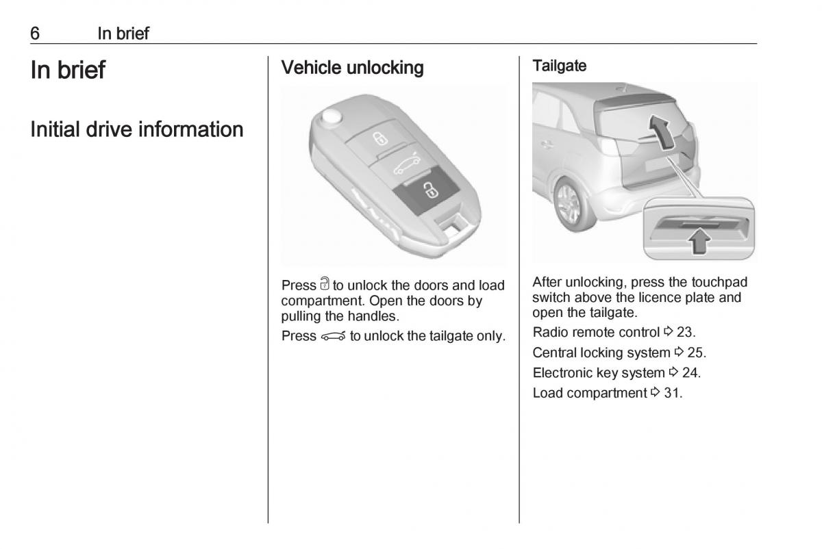 Opel Crossland X owners manual / page 8