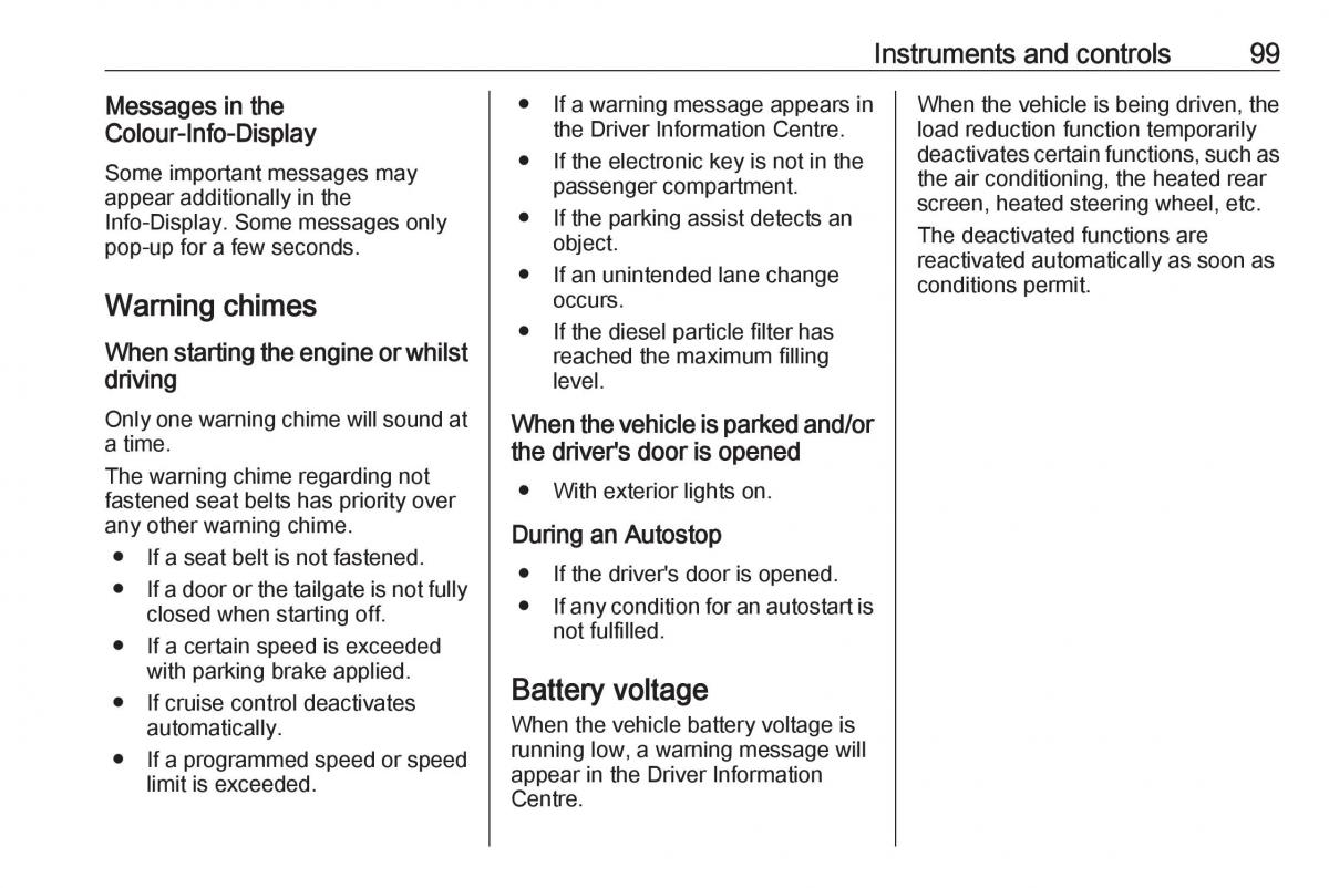 Opel Crossland X owners manual / page 101