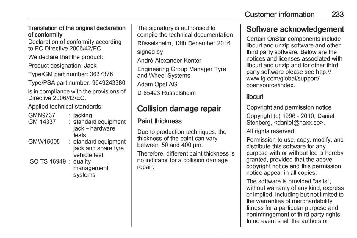 manual  Opel Crossland X owners manual / page 235