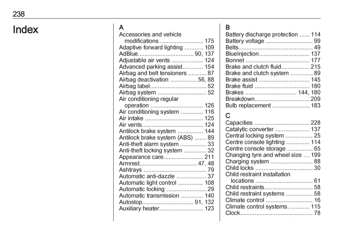 manual  Opel Crossland X owners manual / page 240