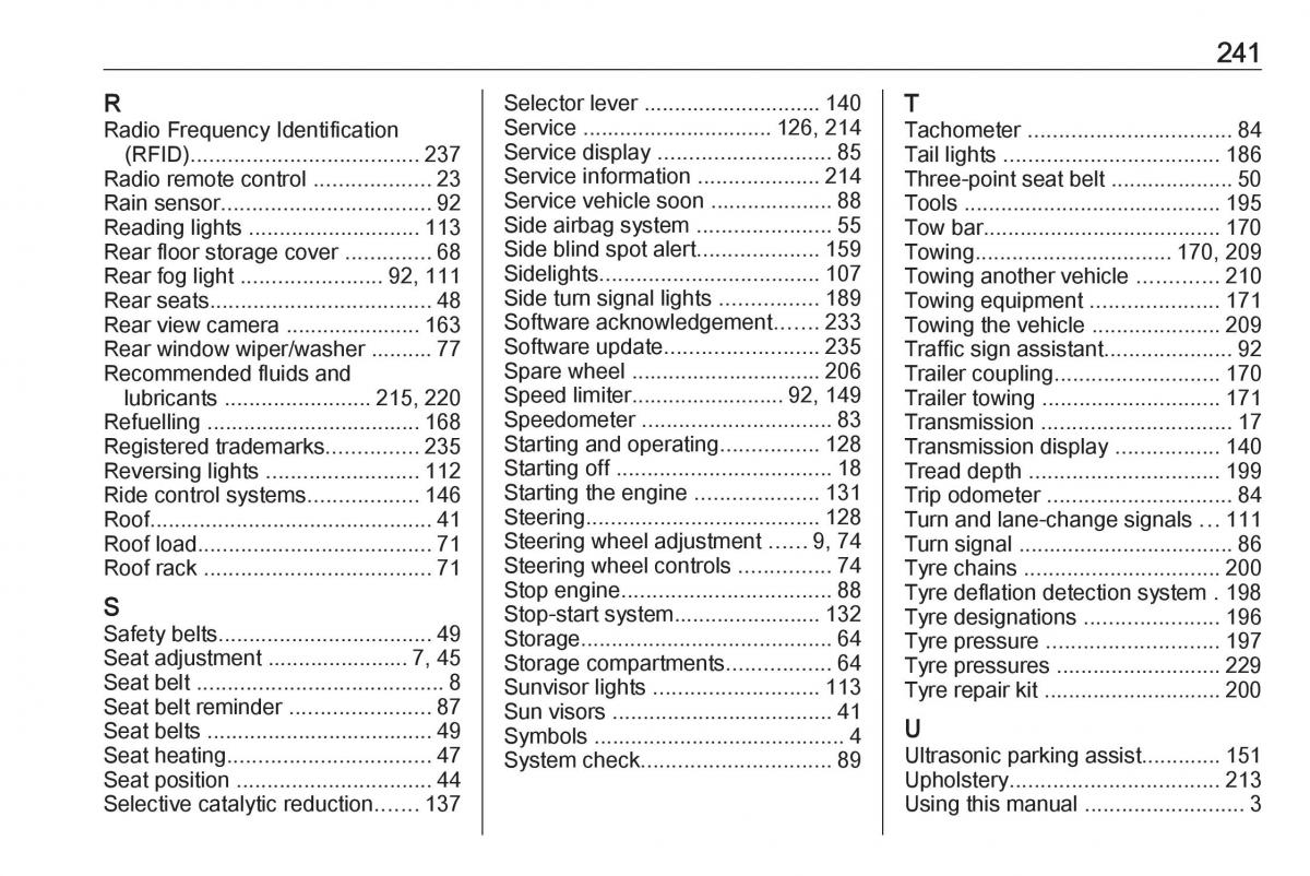 Opel Crossland X owners manual / page 243