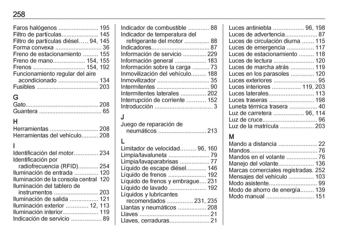 manual  Opel Crossland X manual del propietario / page 260