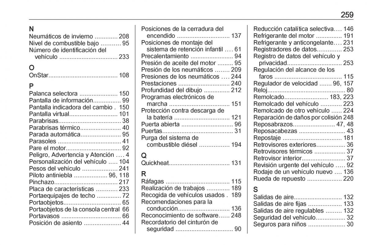 manual  Opel Crossland X manual del propietario / page 261