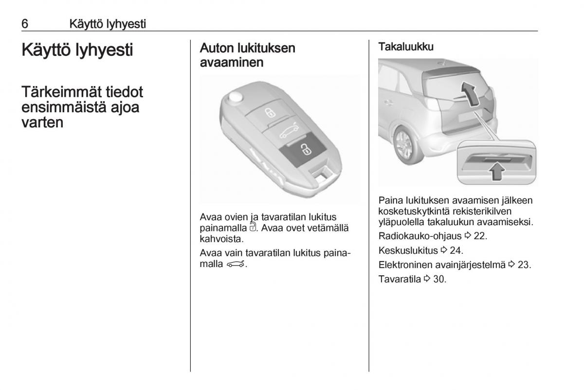manual  Opel Crossland X omistajan kasikirja / page 8