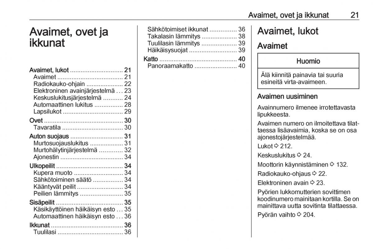 manual  Opel Crossland X omistajan kasikirja / page 23