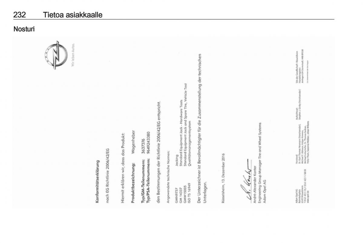 manual  Opel Crossland X omistajan kasikirja / page 234