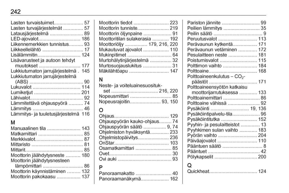 manual  Opel Crossland X omistajan kasikirja / page 244