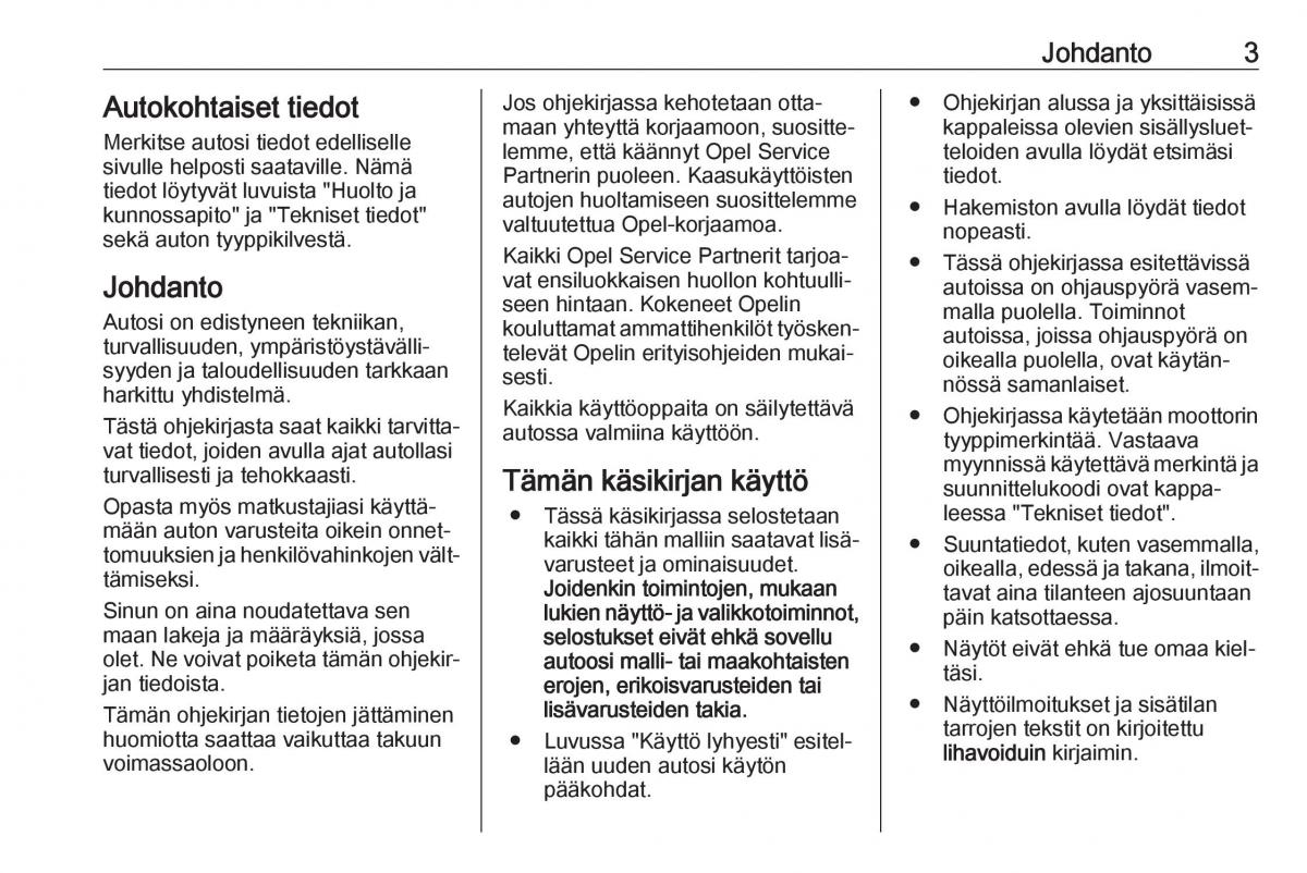 manual  Opel Crossland X omistajan kasikirja / page 5