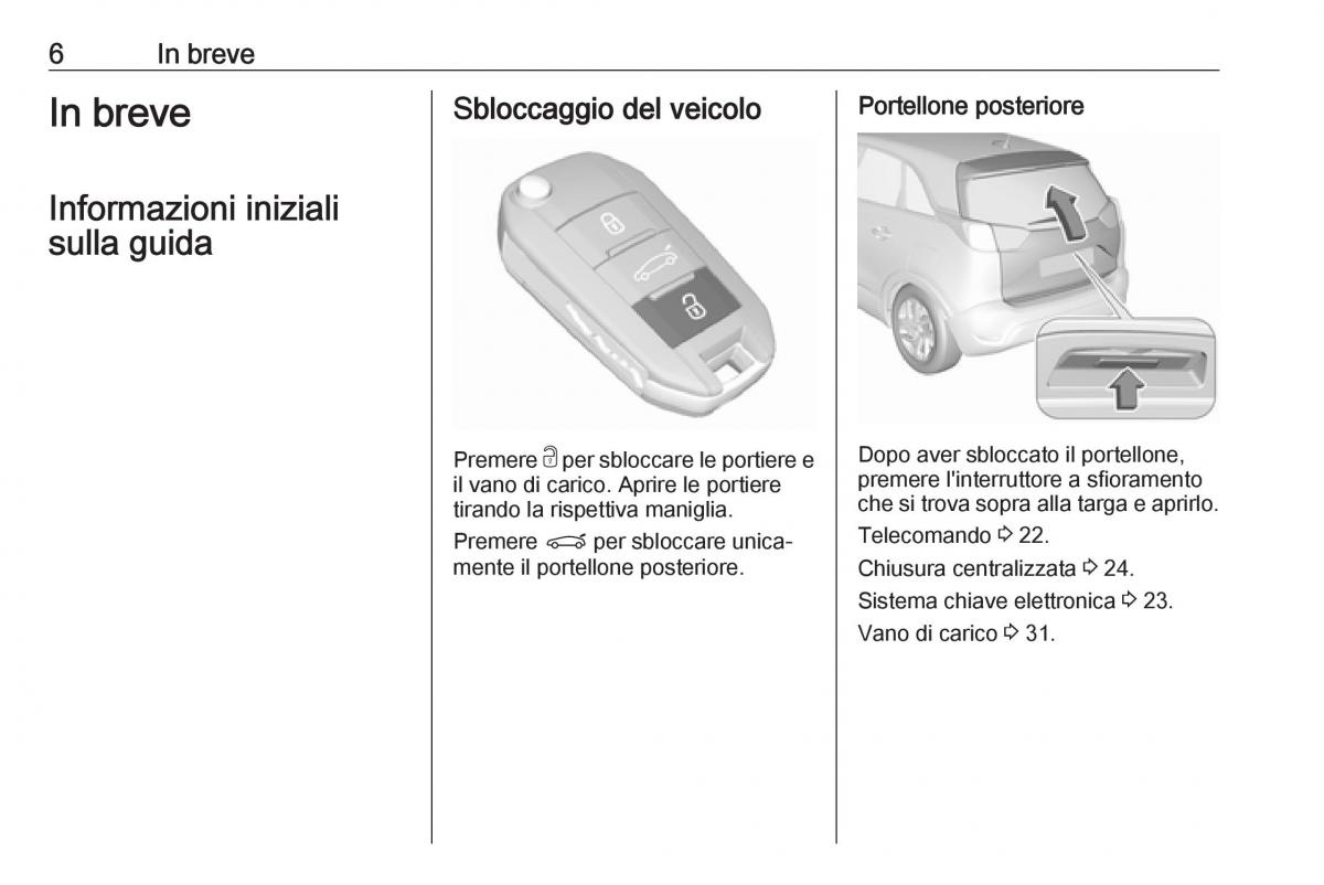 manual  Opel Crossland X manuale del proprietario / page 8