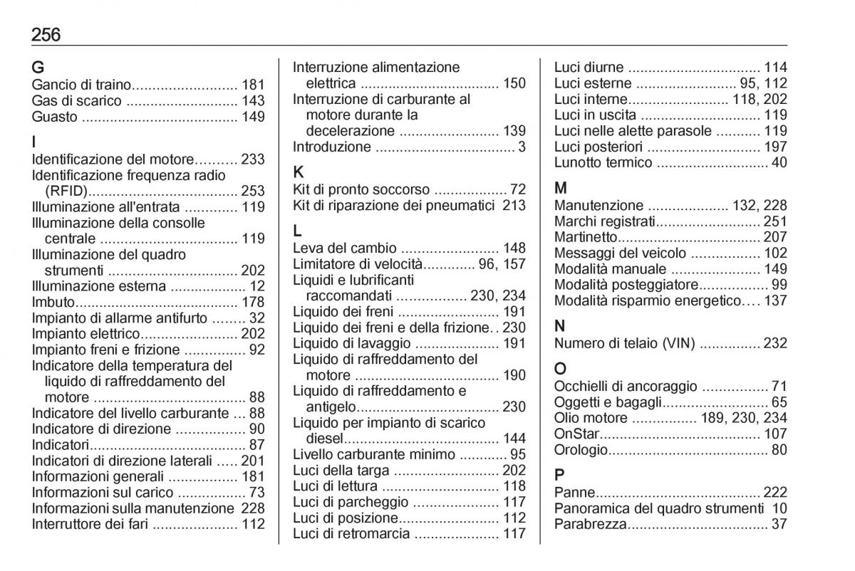 manual  Opel Crossland X manuale del proprietario / page 258