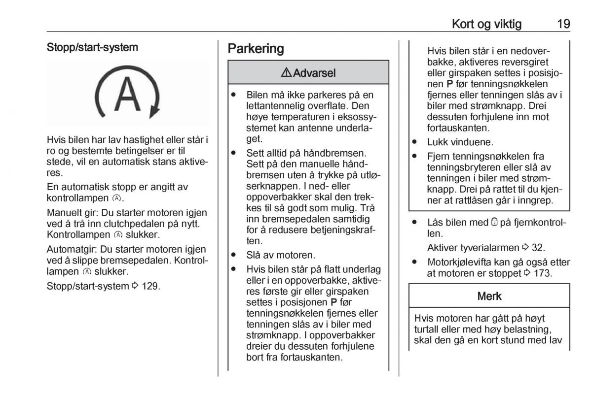 Opel Crossland X bruksanvisningen / page 21