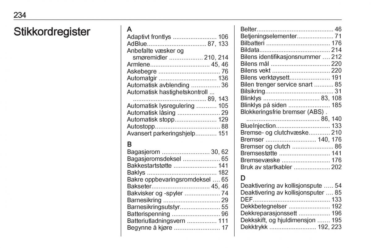 manual Opel Crossland X bruksanvisningen / page 236