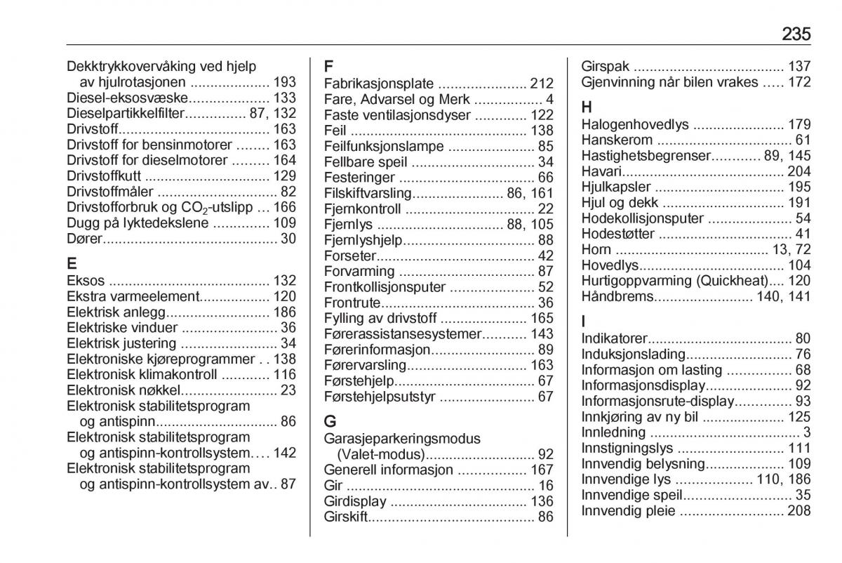 manual Opel Crossland X bruksanvisningen / page 237