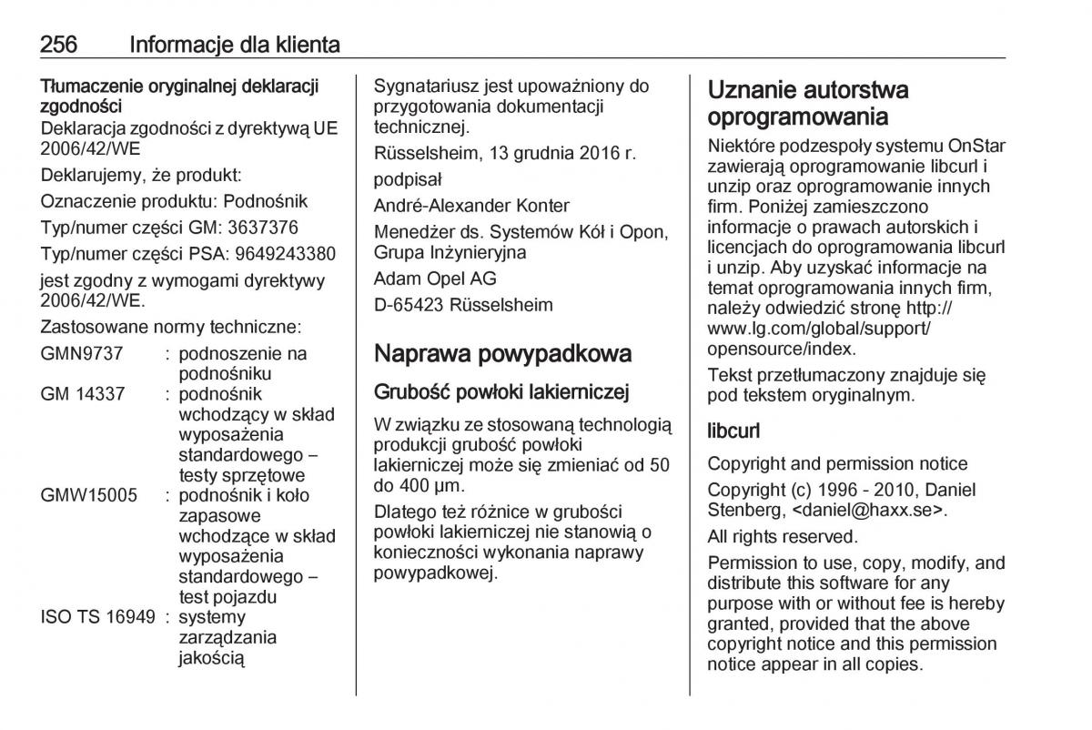 manual Opel Crossland X instrukcja / page 258