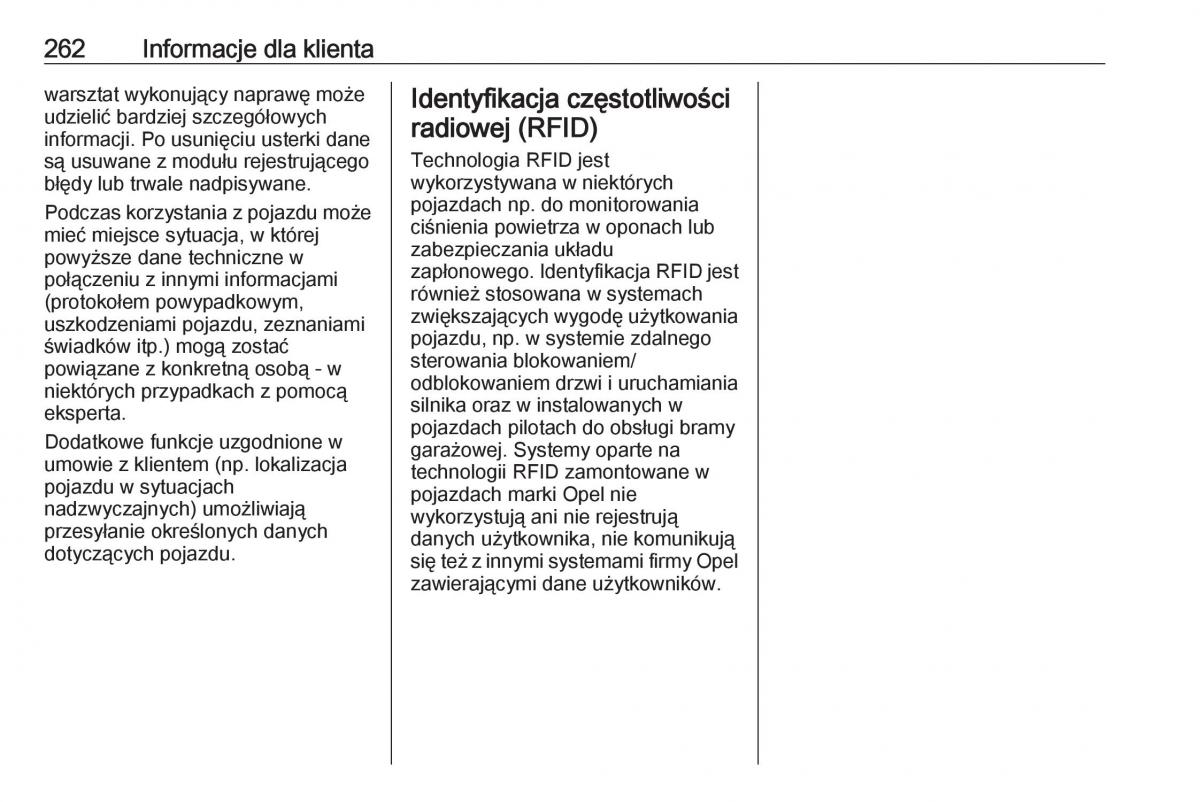 manual Opel Crossland X instrukcja / page 264